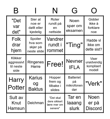 BIB1520 Bingo Card