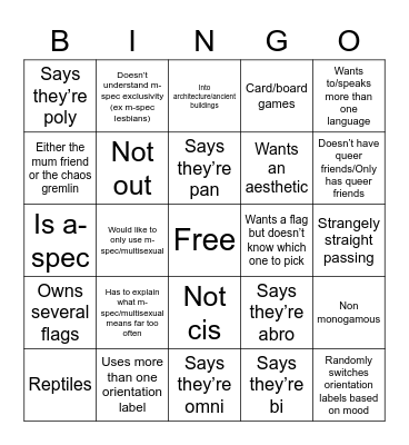 M-Spec Bingo Card
