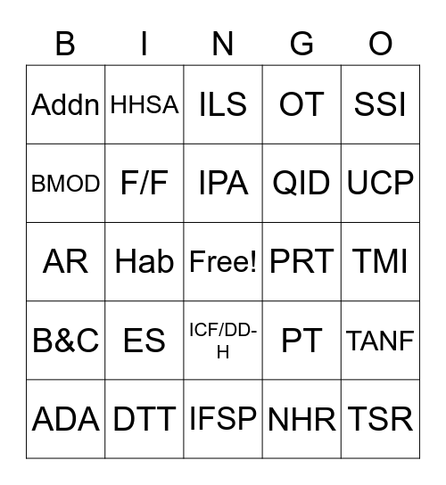 Unit 10 BINGO Card