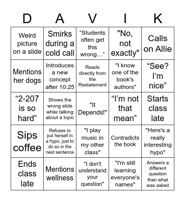 Contracts, but fun! Bingo Card