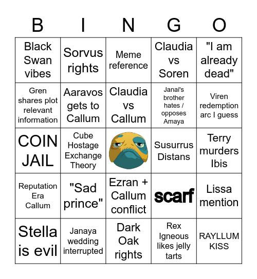 The Dragon Prince S4 Bingo Card