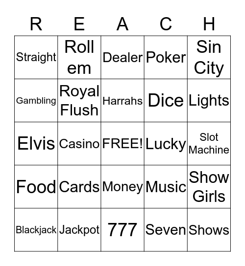 Viva Las Vegas ....... I Bingo Card