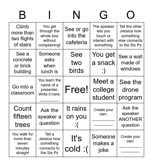 LBB Community College Bingo Card