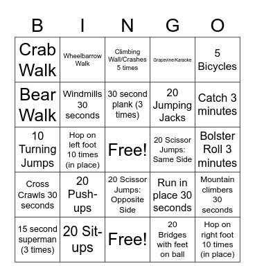 PT Bingo Card