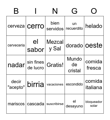 Vayamos a Puerto Vallarta Bingo Card