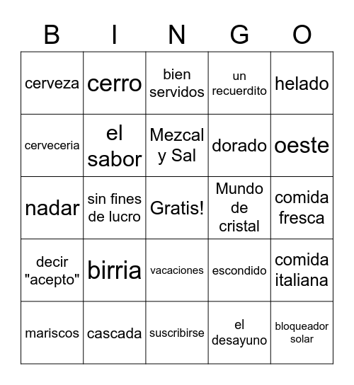 Vayamos a Puerto Vallarta Bingo Card