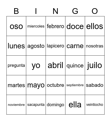 LOTERIA Bingo Card