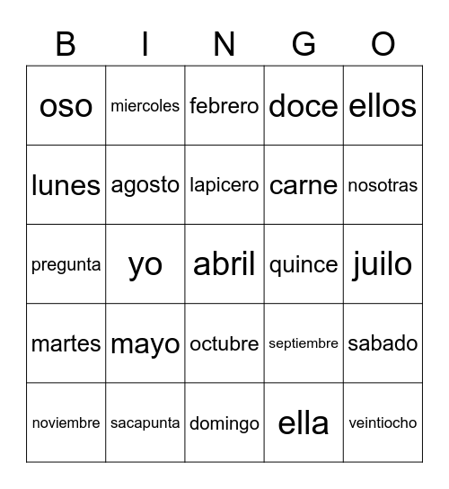 LOTERIA Bingo Card