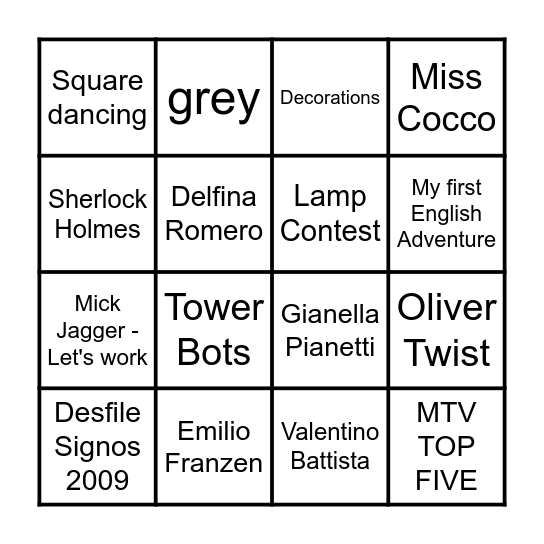 Tower 22nd Aniversary Bingo Card