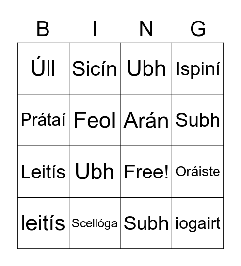 Bia Bingo Card