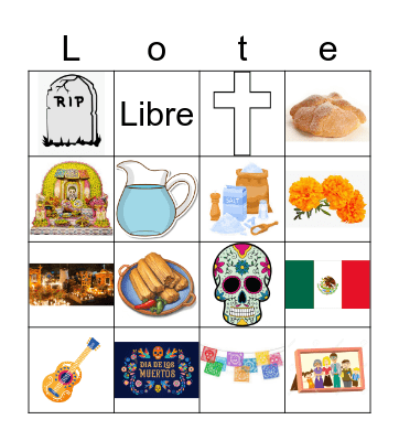 Día de Los Muertos Bingo Card