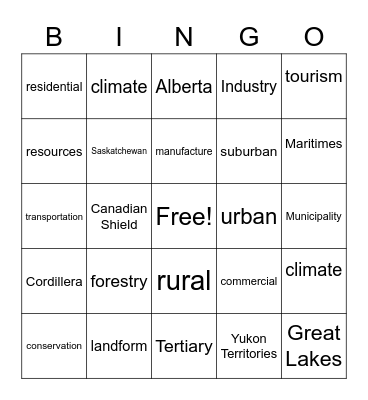 Living in Ontario Bingo Card