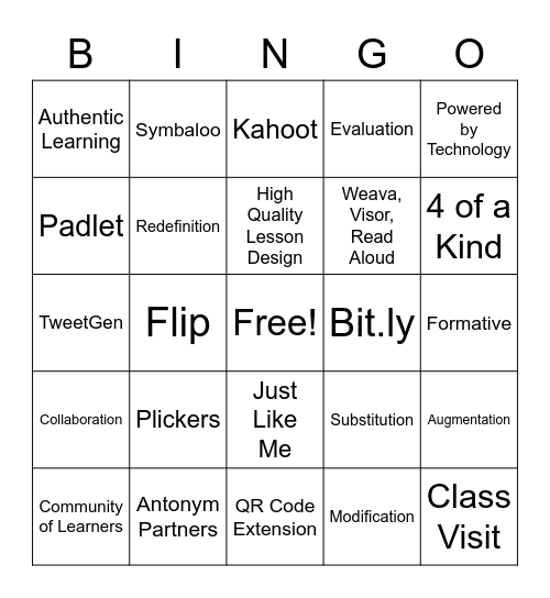 Y1 November Tech Training Bingo Card