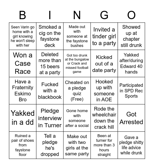 SPD BINGO Card