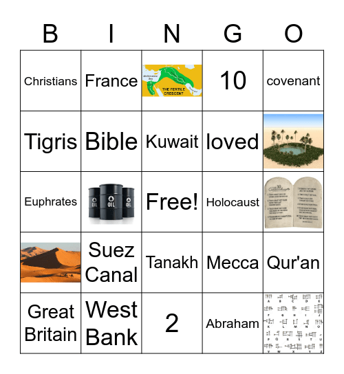 7th: Unit 4 Test Review Bingo Card