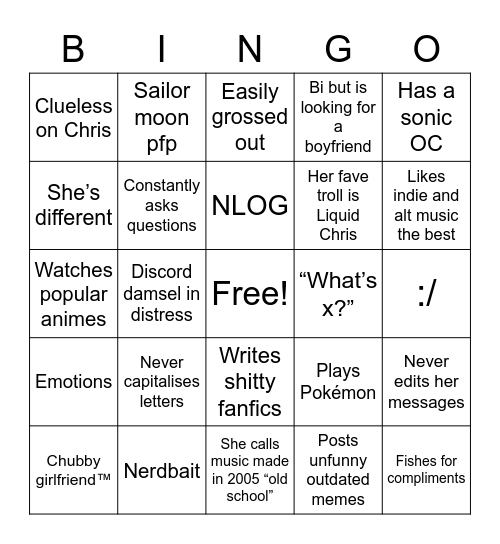 Bethany Montgomery Bingo Card