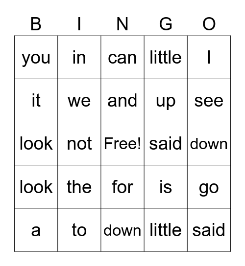 One Bingo Card