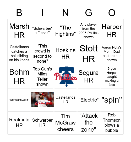 WS Game 4: GO PHILLIES! Bingo Card