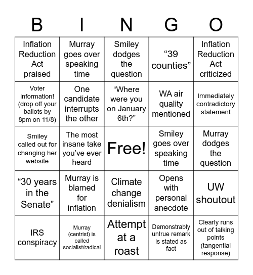 EPSA x SDS Debate Bingo Card