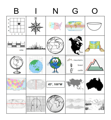 Map Skills Bingo Card