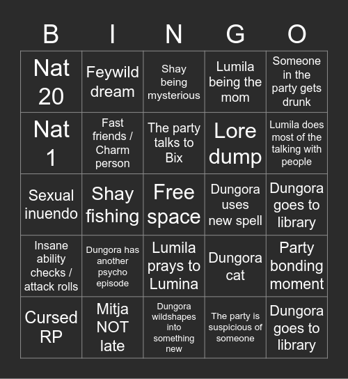 Session 14: Back to Ironpass Bingo Card