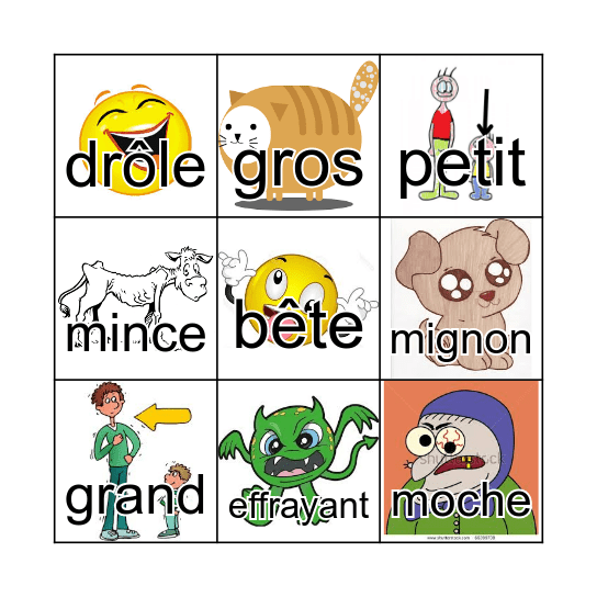 Je peux décrire mon monstre! Bingo Card