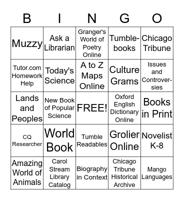 Database Bingo Card