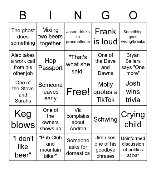 SuperNatural Bingo Card