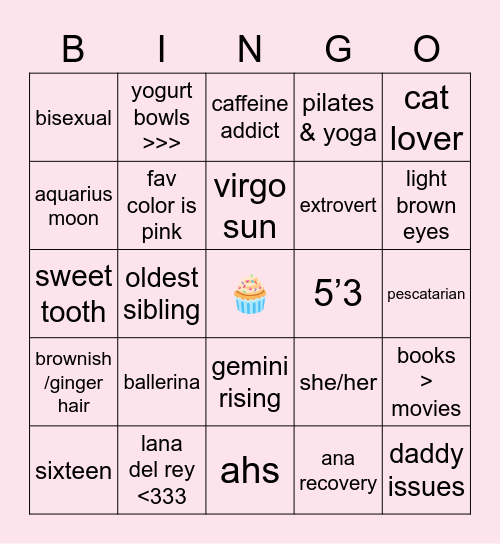daphne’s bingo 🐇 Bingo Card