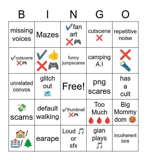 Bad roblox 👻🎮 Bingo Card