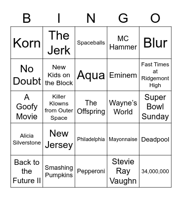 Nov. 2 - Round 1 Bingo Card
