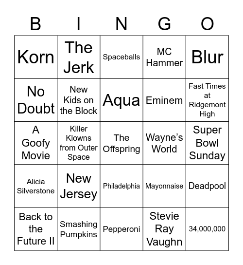 Nov. 2 - Round 1 Bingo Card