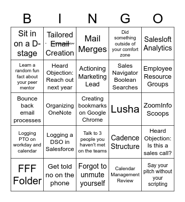 New Hire BINGO Card