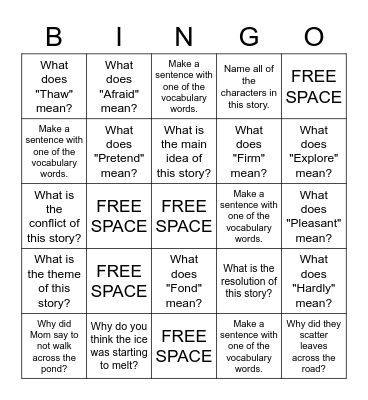 Harry and Annie BINGO Card