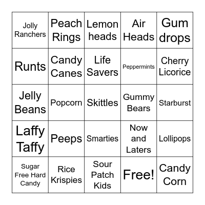 Kidney Friendly Treats Bingo Card