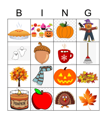 Fall Bingo Card