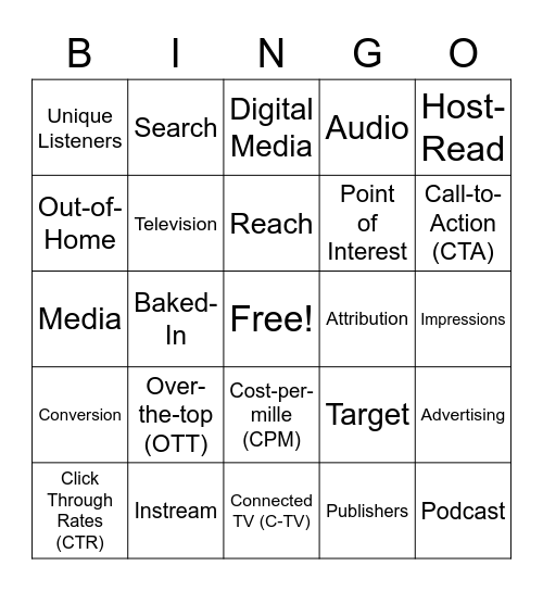 Holiday Bingo Test 1 Bingo Card