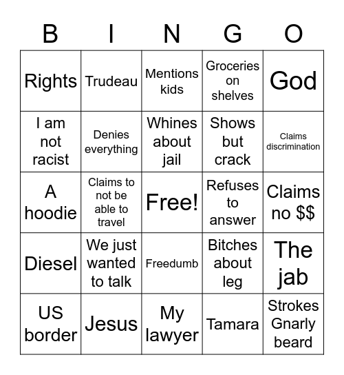 Rat King Bingo Card