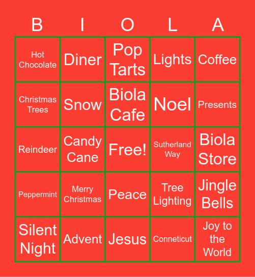 CHRISTMAS BINGO Card