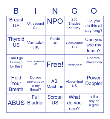 US1 Bingo Card