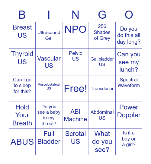 US1 Bingo Card