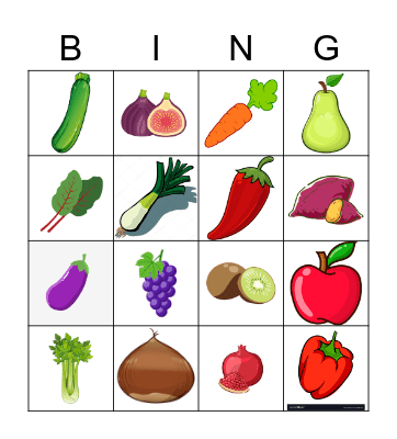 Autumn fruits Bingo Card
