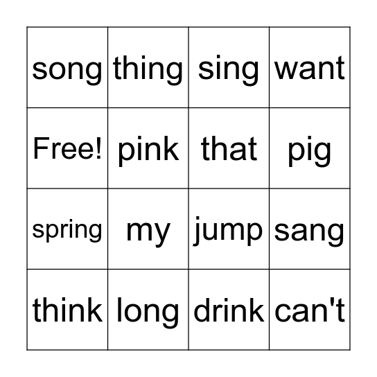 That Pig Can't Do a Thing Bingo Card