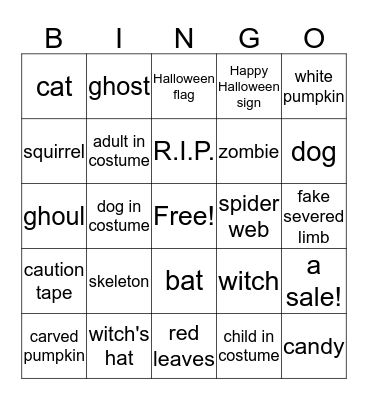 Halloween Bingo Card