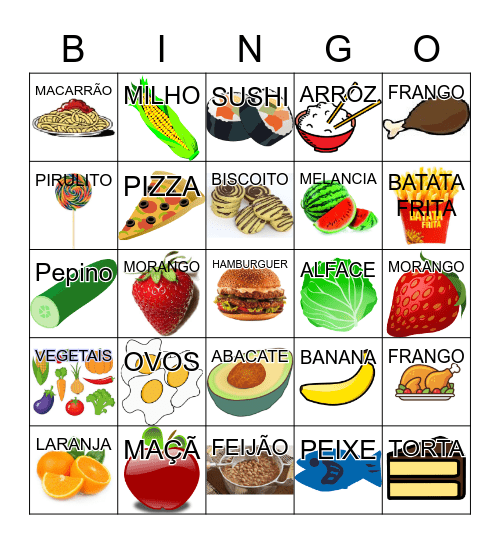 ALIMENTOS SAUDAVEIS Bingo Card
