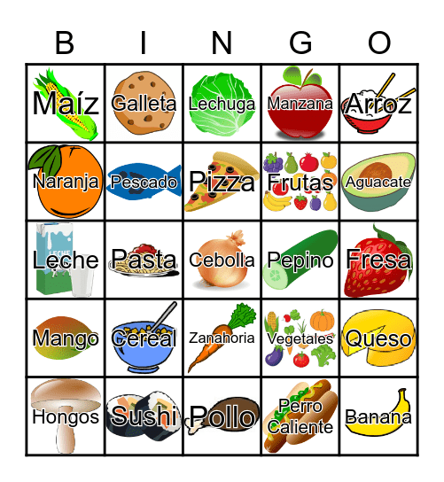 LA COMIDA Bingo Card