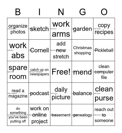 November Bingo Card