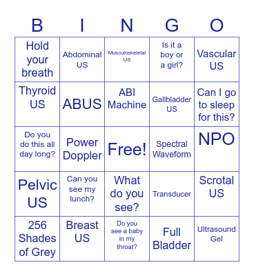 ULTRASOUND0 Bingo Card