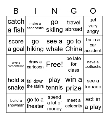 Have You Ever...? Bingo Card