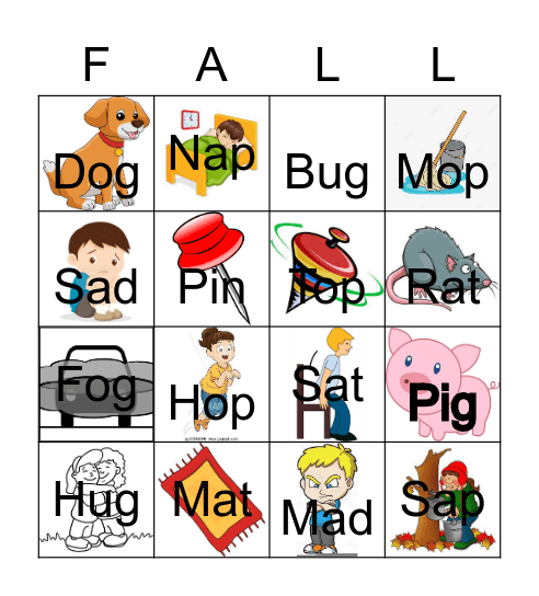 Rhyming Bingo Card